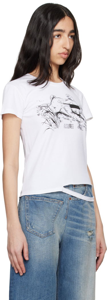 T-shirt Maison Margiela MM6 Maison Margiela Rabbit Print T-Shirt Sort | S62GD0199 M20108, 4