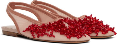 Tilbehør Dries Van Noten Dries Van Noten Slingback Embellished Mesh Flats Lyserød | WS251-1617-803, 3