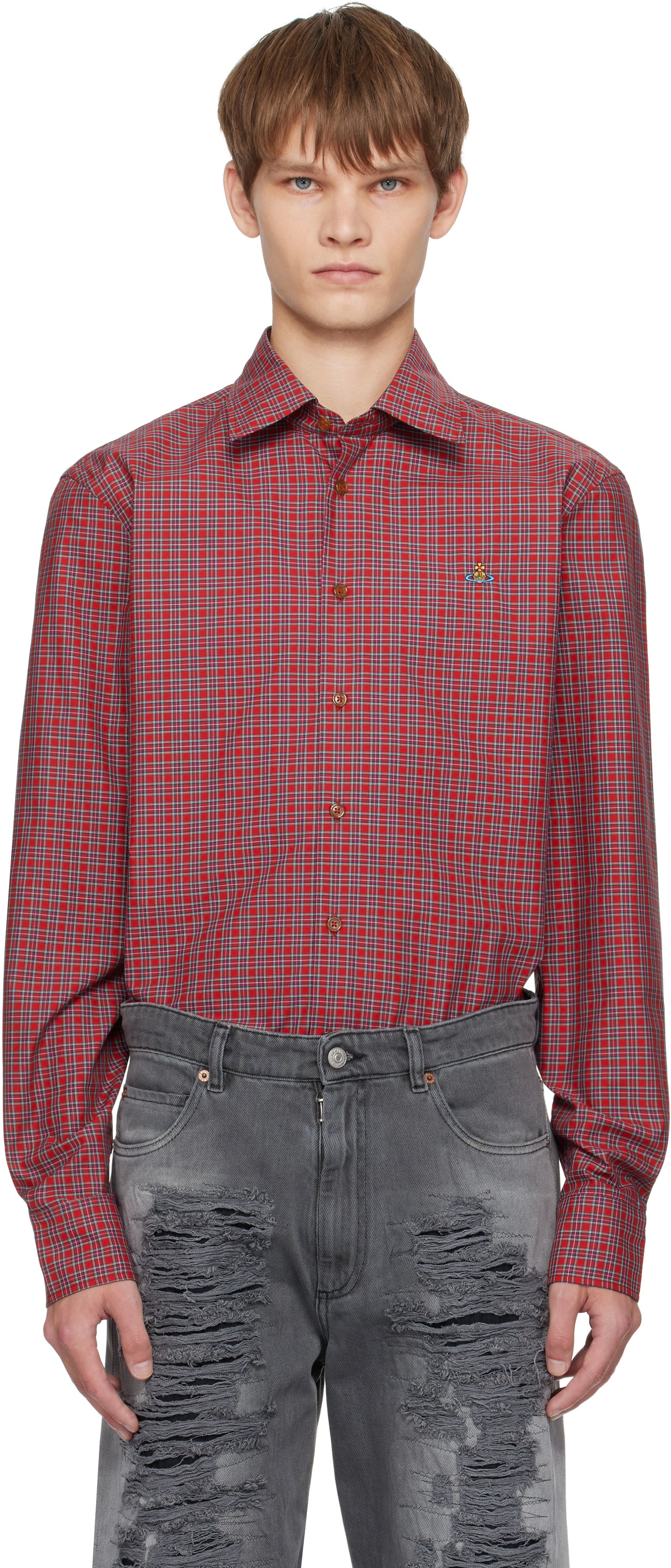 Skjorte Vivienne Westwood Vivienne Westwood Ghost Plaid Shirt Rød | 2401000J-W0179-, 0