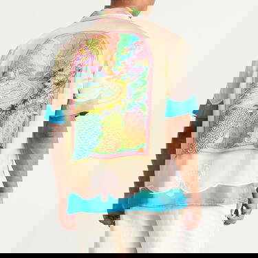 Skjorte Casablanca Casablanca Cuban Collar Short Sleeve Silk Shirt, Size Large Flerfarvet | MPF25-SH-003-09, 3