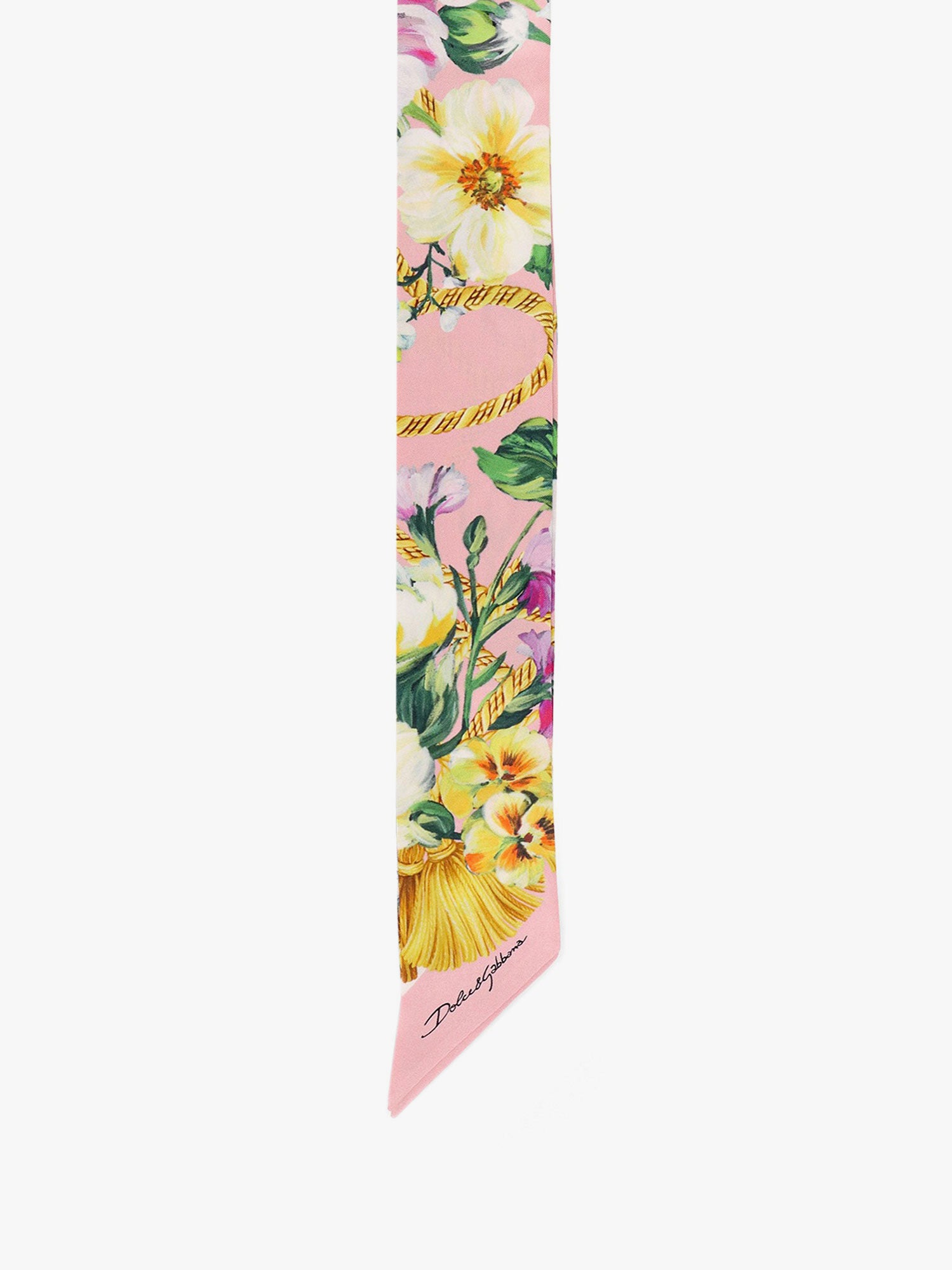 Tørklæde Dolce & Gabbana Dolce & Gabbana Floral Print Twill Bandeau Lyserød | FS215AGDCUTHH5JC, 1