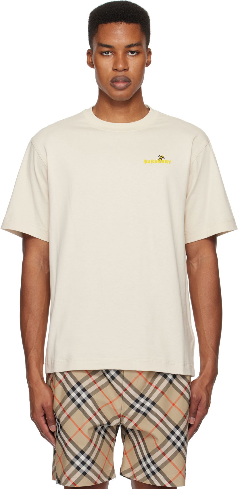 T-shirt Burberry Flocked Logo T-Shirt Hvid | 8102736