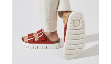 Sneakers og sko Birkenstock Papillio Arizona Chunky LEVE Rød | 1024941, 3