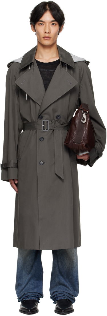 Trenchcoat Maison Margiela MM6 Maison Margiela Double-Breasted Trench Coat Grå | SH0AH0005 M35500, 0