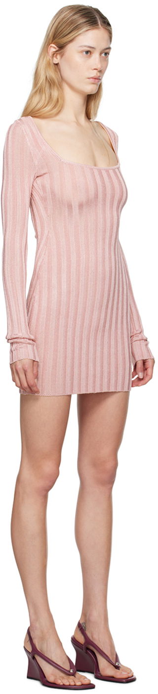 Kjole GUIZIO Guizio Slinky Rib Minidress Lyserød | P24409S023, 1