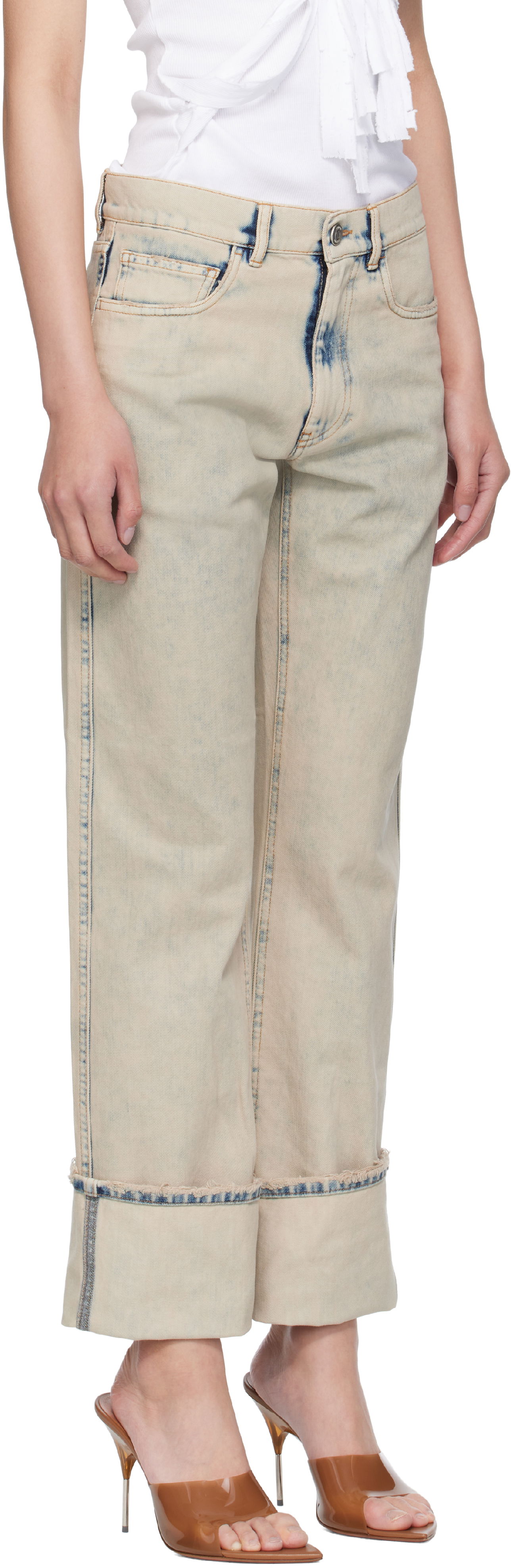 Jeans Coperni Coperni Boyfriend Jeans Beige | COPP122F2035, 1