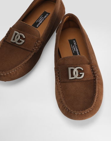 Tilbehør Dolce & Gabbana Dolce & Gabbana Split Leather Loafers With DG Logo Brun | DA5268A125080040, 3