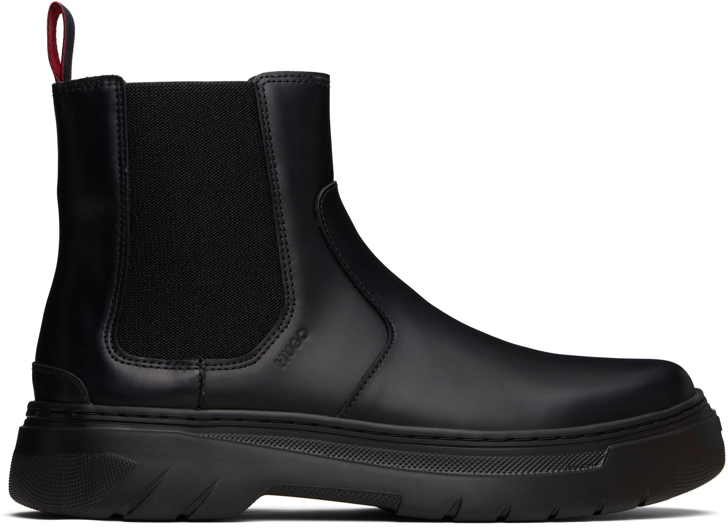 Sneakers og sko BOSS Embossed-Logo Chelsea Boots Sort | 50543764, 0