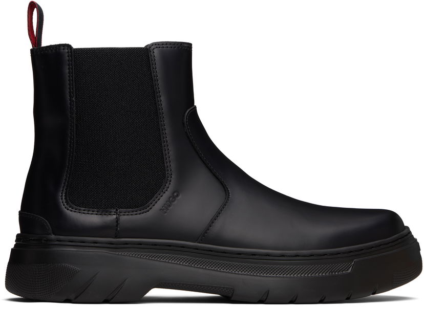 Sneakers og sko BOSS Embossed-Logo Chelsea Boots Sort | 50543764