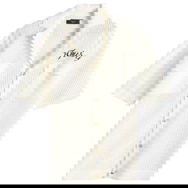Skjorte AMIRI Amiri Short Sleeve Mesh Polo Shirt Hvid | AMKNIR1011-295, 0