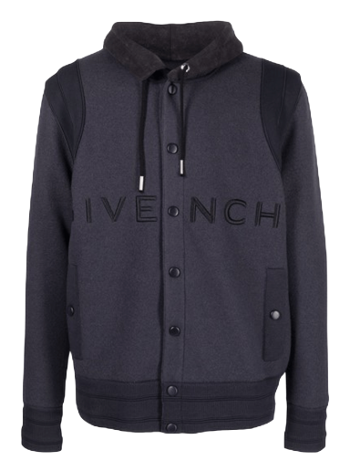 Jakke Givenchy Hooded Embroidered Varsity Jacket Mørkeblå | BM00R64YAD 410