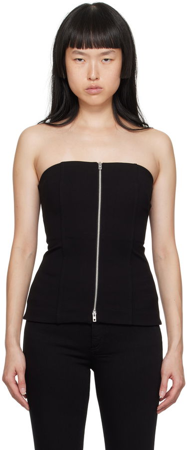 Tanktop rag & bone Irina Zip-Front Tank Top Sort | WAC23HT015LC15, 0