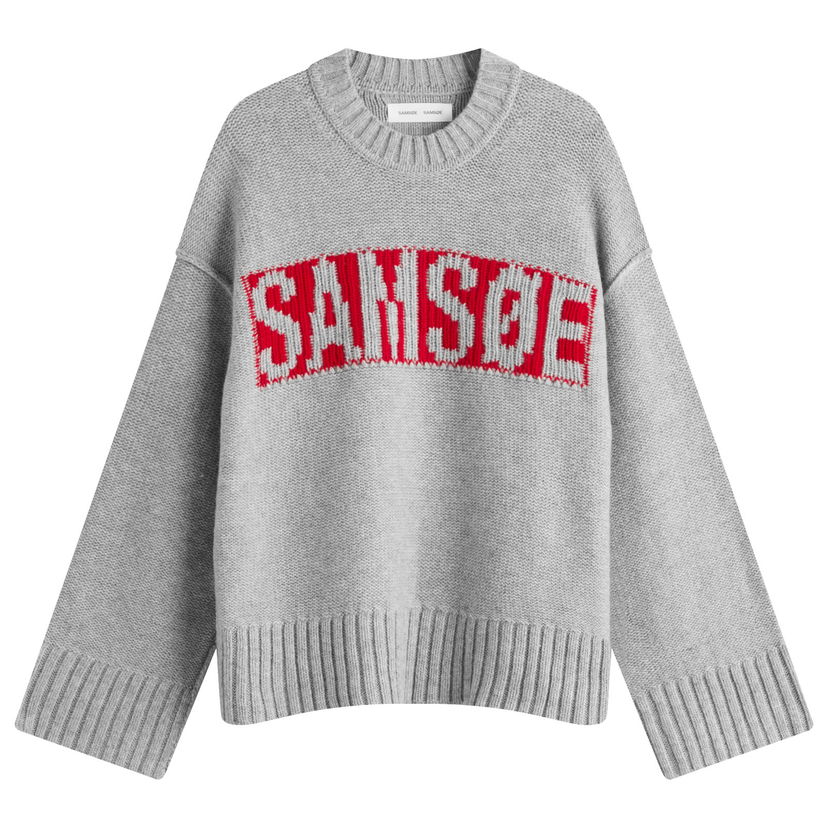 Sweater Samsoe Samsoe Samsøe Samsøe Sakeiku Logo Knit Jumper Grå | F25300175-CLR000337