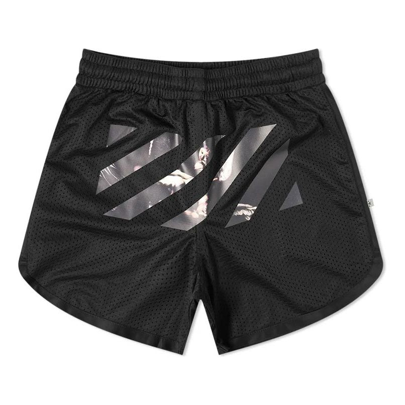 Shorts Off-White Off-White Caravaggio Arrow Mesh Track Shorts Sort | OMCI005S201010041088, 0