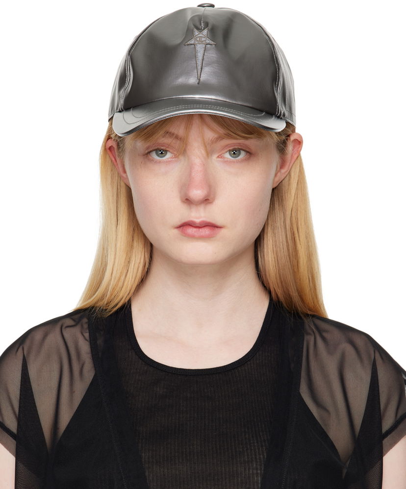 Kasket Rick Owens Nylon Baseball Cap with Logo Grå | CW01D5793 CHNYS