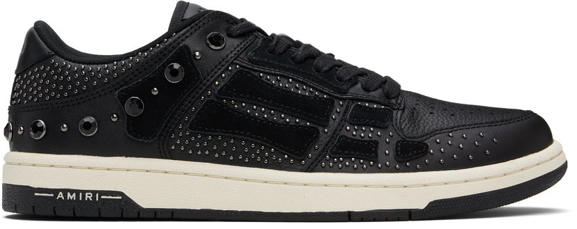 Sneakers og sko AMIRI AMIRI Crystal Studded Skel Top Low Sort | AMFOSR1170