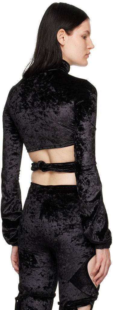 Crop top Ottolinger Ottolinger Velvet Wrap Turtleneck Top Sort | 401701, 2