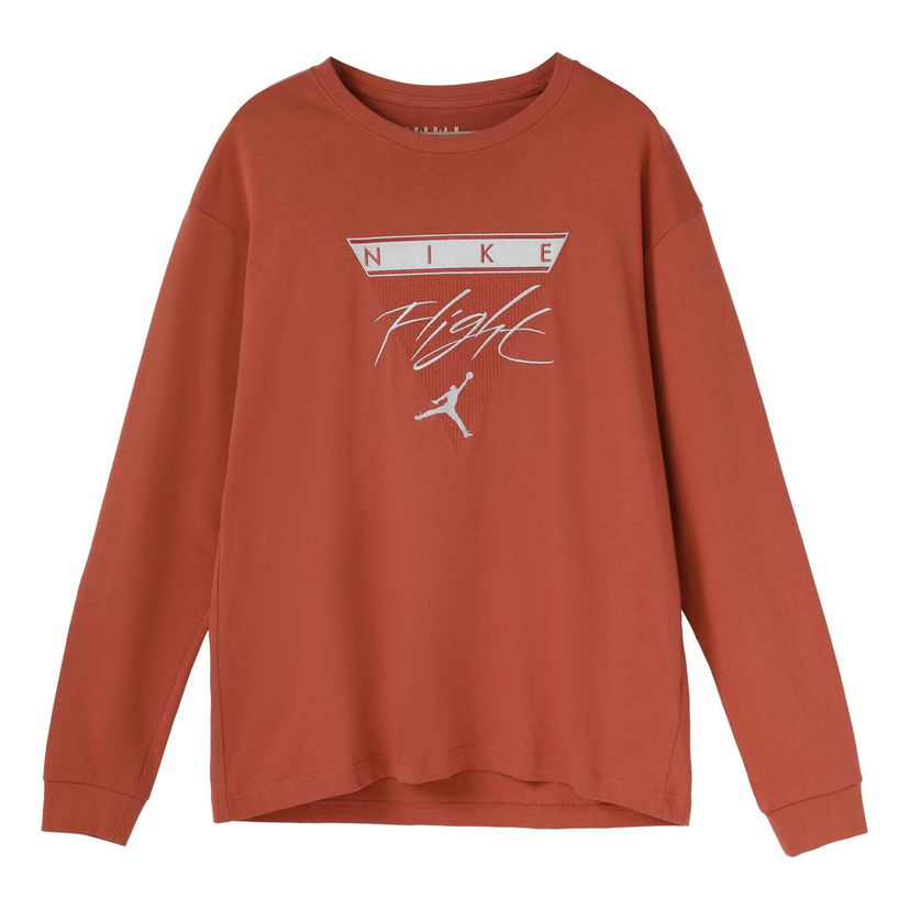 Sweater Jordan Air Jordan Flight Label Casual Long Sleeve T-Shirt Orange | CZ1216-255