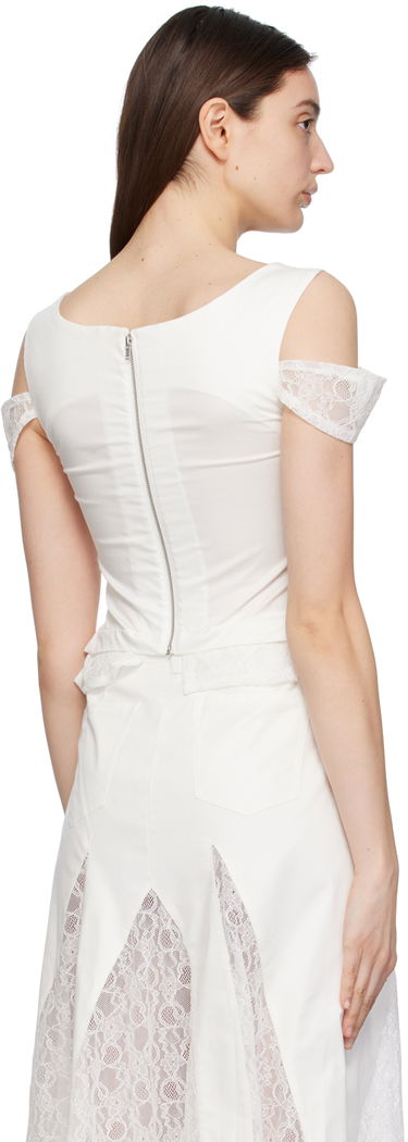 Nederdel Miaou Miaou Renata Lace-Trim Tank Top Hvid | 7133SPSDOV, 2