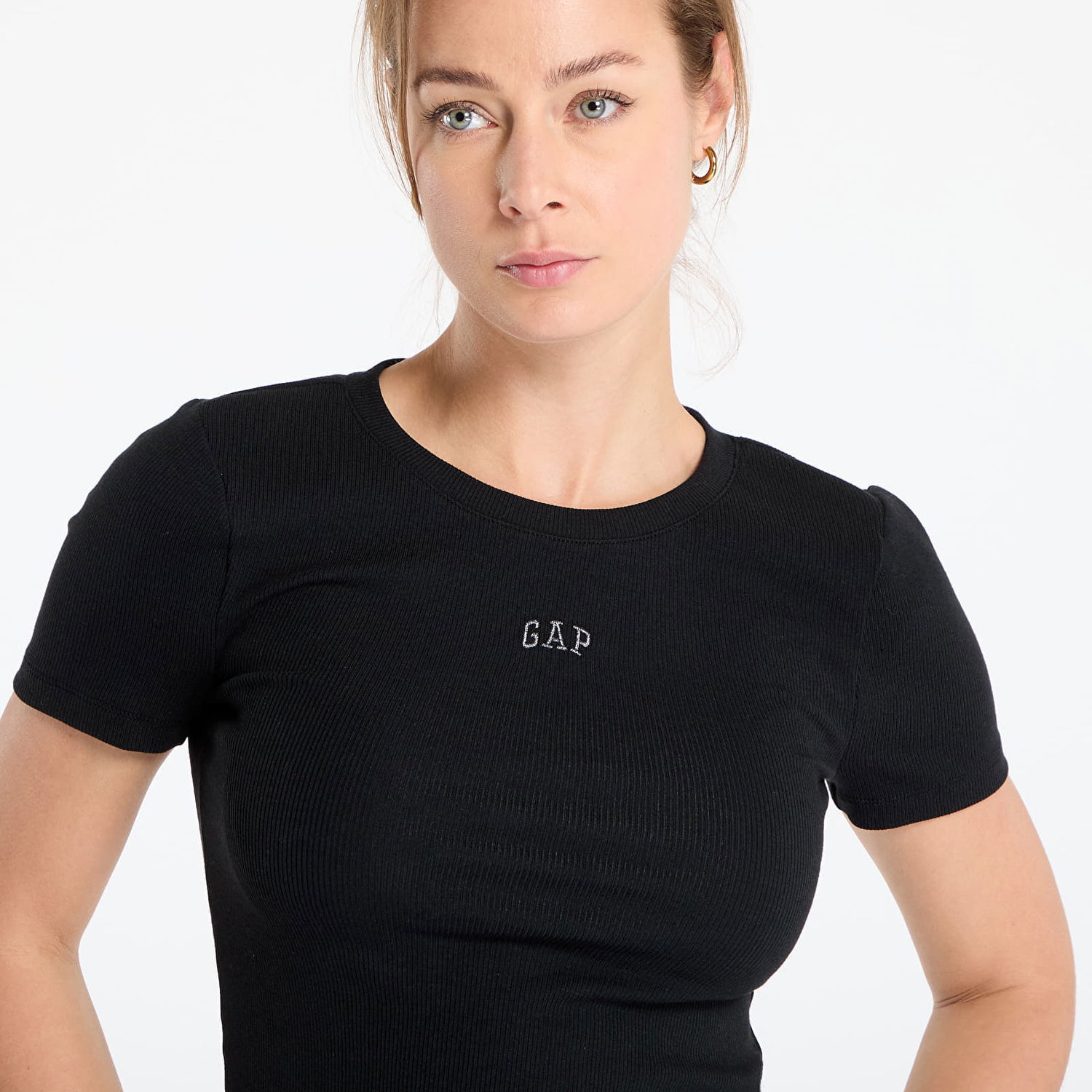 T-shirt GAP Ribbed Short Sleeve T-Shirt Sort | 637782-00, 1