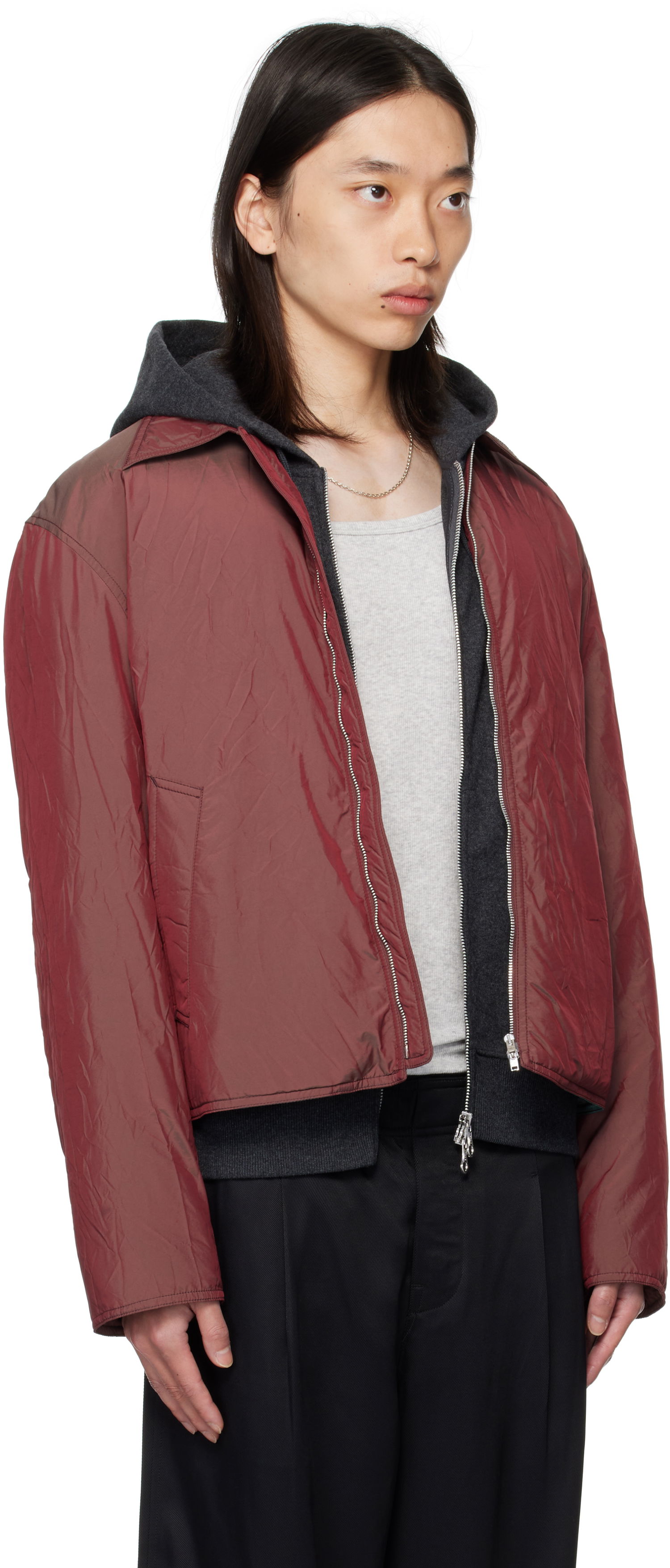 Jakke OUR LEGACY Our Legacy Slight Hooded Jacket Bourgogne | M4251SS, 1