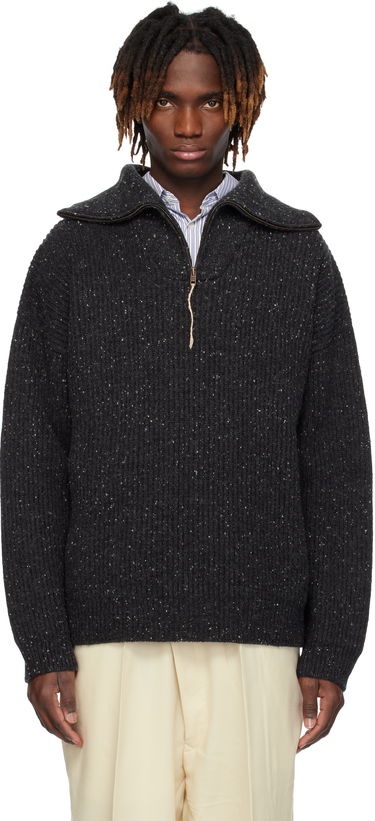 Sweater Maison Margiela Maison Margiela Half-Zip Donegal Wool Sweater Grå | S50HL0039 M13094, 0