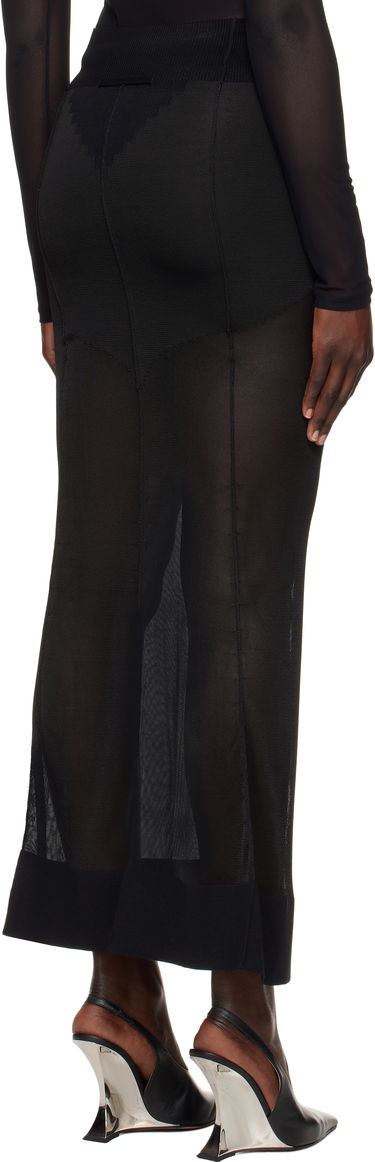 Nederdel Jean Paul Gaultier Jean Paul Gaultier 'The Logo Knit' Maxi Skirt Sort | 25/33-F-JU145-M083-00, 2