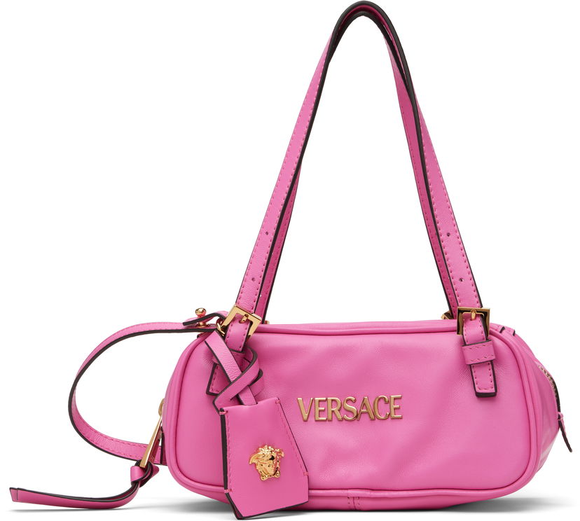 Håndtaske Versace Versace Tag Bowling Mini Bag Lyserød | 1019178_1A13171