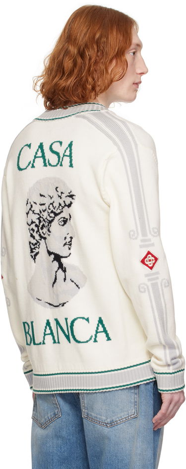 Sweater Casablanca Casablanca Casa Club Bomber Jacket Hvid | MPS25-KW-879-01, 2