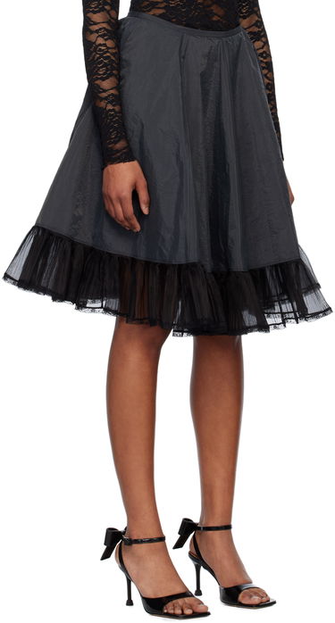 Nederdel We11done We11done Flared Midi Skirt with Tulle Sort | WD-SK1-23-023-W-BK, 1