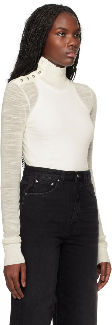 Sweater TOTEME TOTEME Slub Knit Turtleneck Top Hvid | 244-WRT0366-YA0100, 1