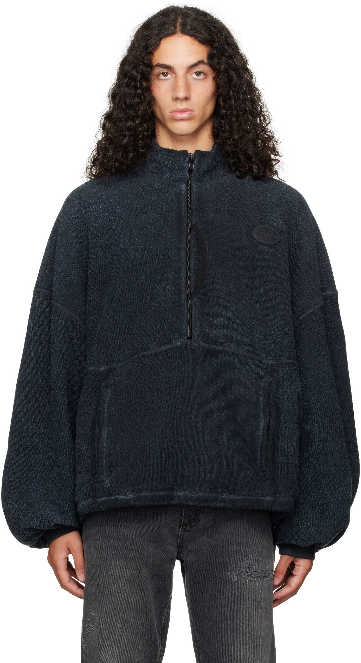 Sweatshirt Alexander Wang Half-Zip Sweatshirt Blå | UCC4242033, 0