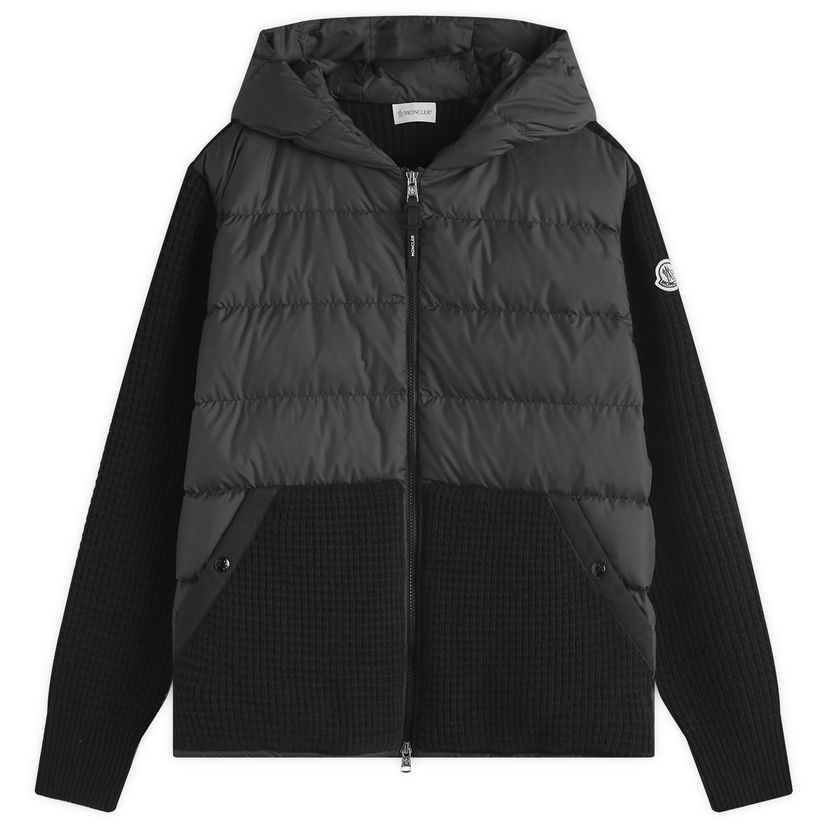 Puffer jakke Moncler Knit Waffle Jacket Black Sort | 9B000-31-M4281-999