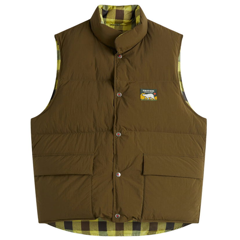 Vest Human Made Reversible Down Vest, Size Large, Human Made Grøn | HM28JK034-OD