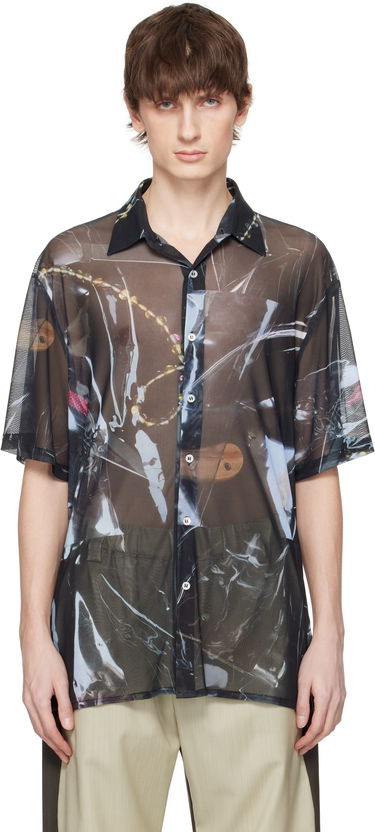 Skjorte Serapis Serapis Sougiades Grid Mesh Shirt Sort | SS25_MS_1S, 0
