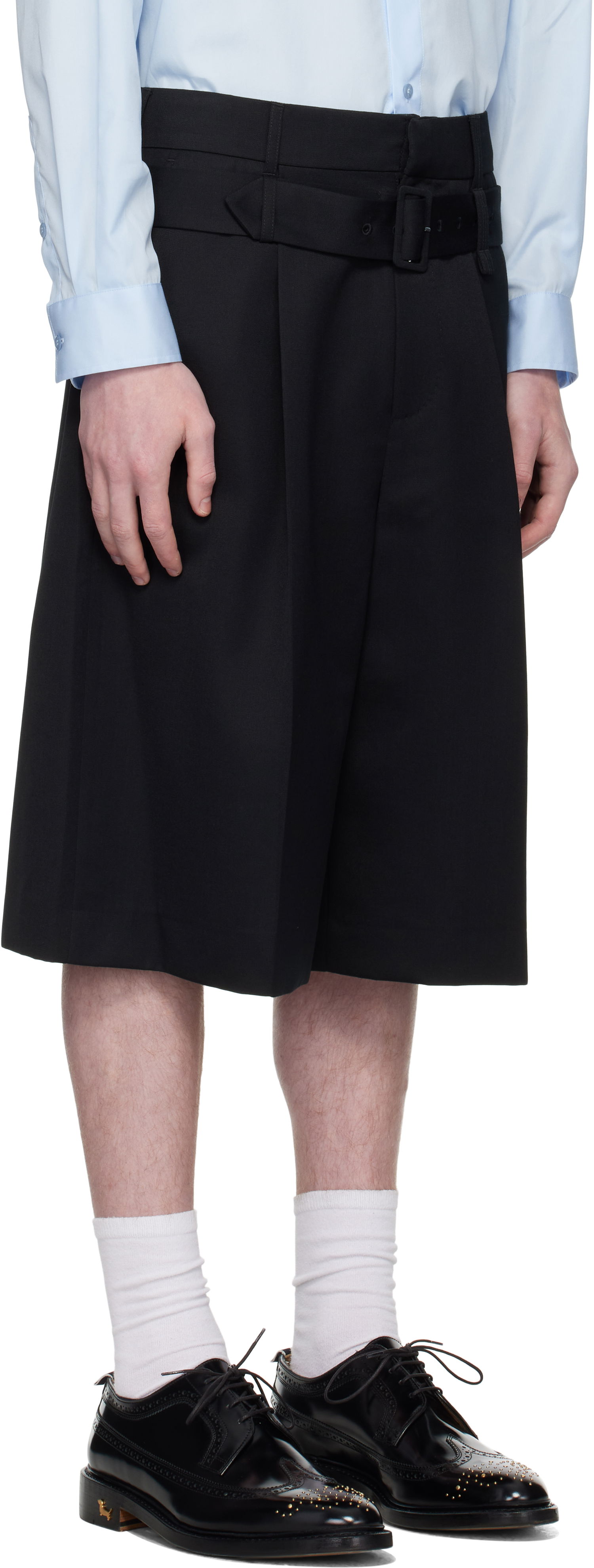 Shorts Simone Rocha Simone Rocha Wide Leg Multi Belt Loop Shorts Sort | 4160 1217, 1