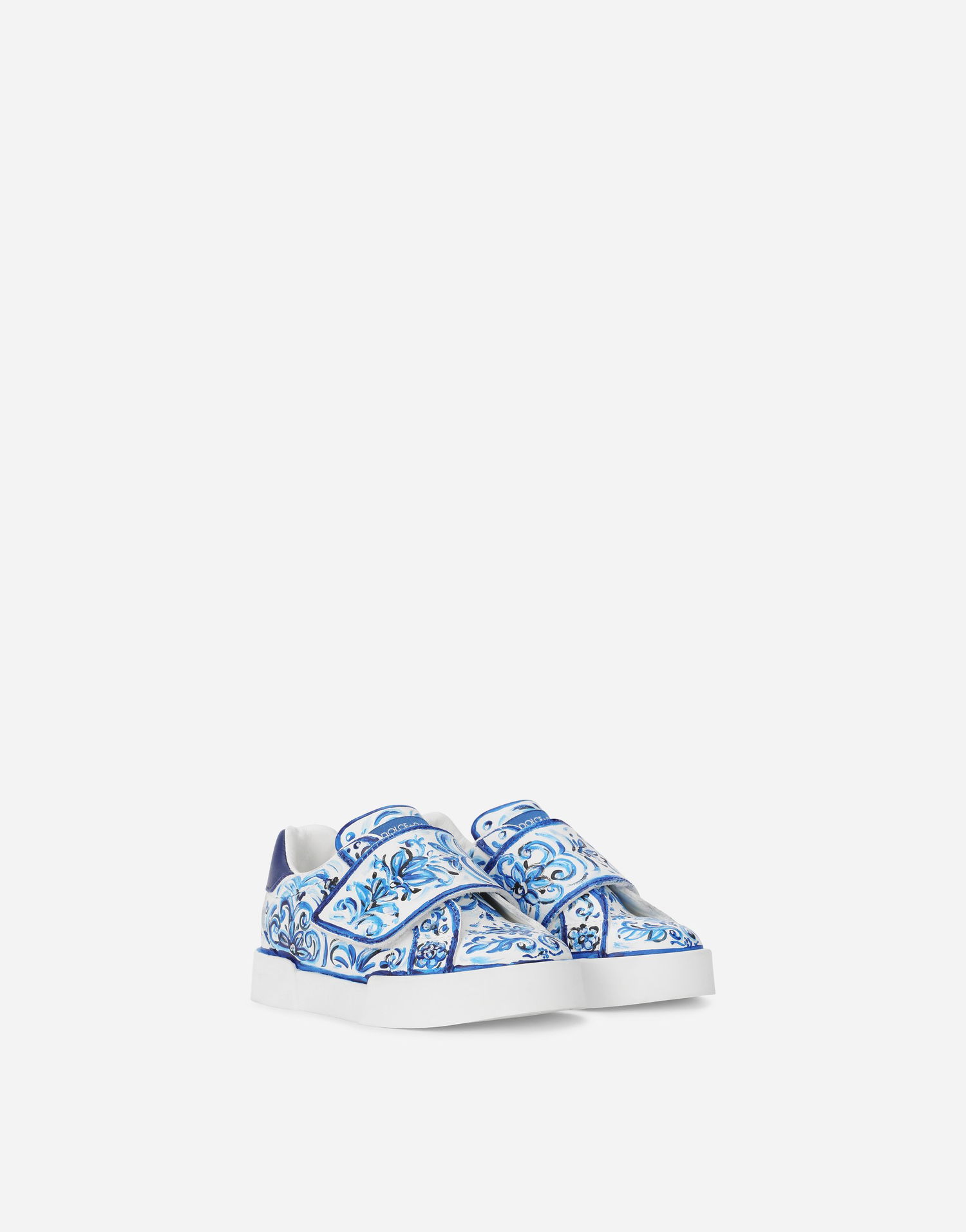 Sneakers og sko Dolce & Gabbana Majolica-print Portofino Light First Steps Hvid | DN0143AD466HA3OB, 1