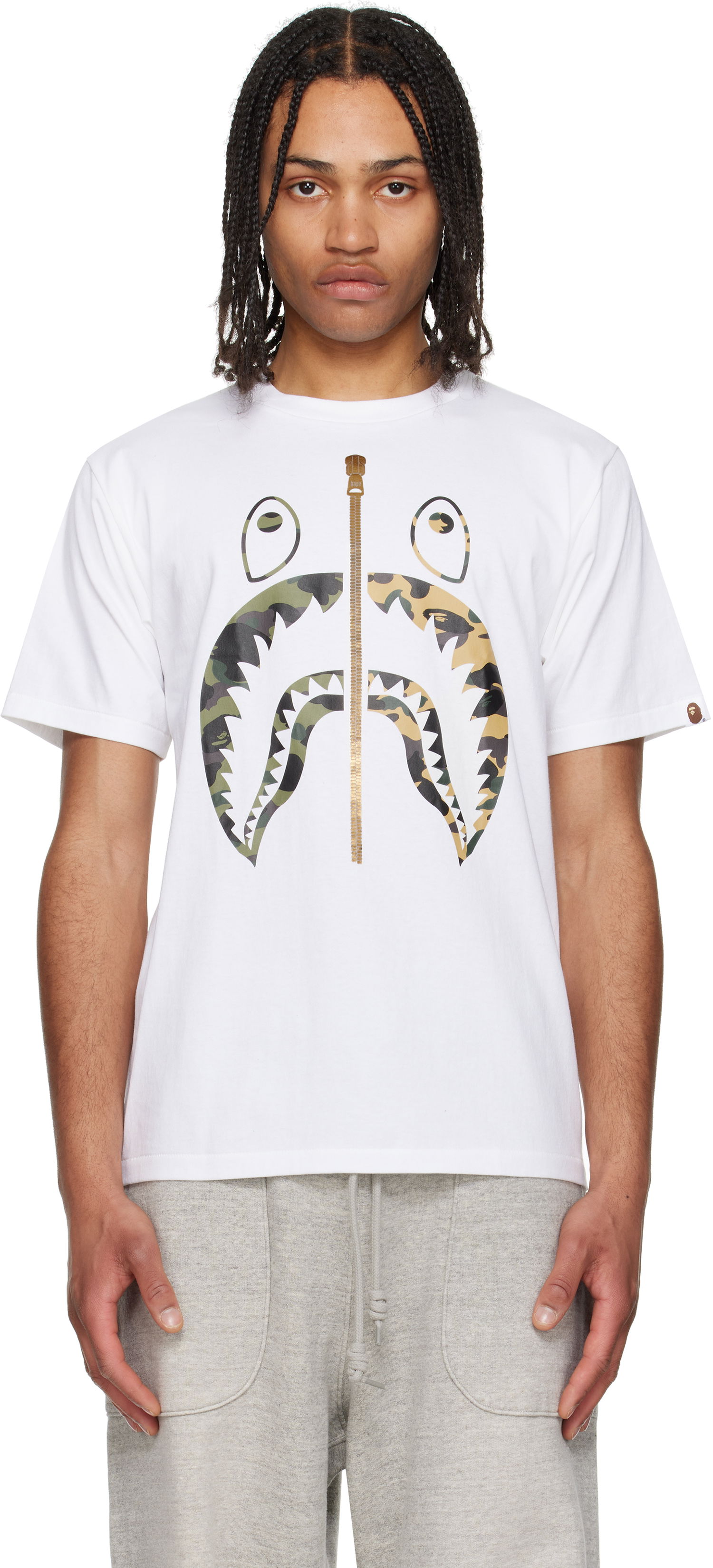 T-shirt BAPE A Bathing Ape 1st Camo Separate Shark Graphic T-Shirt Hvid | 001TEL301018M, 0