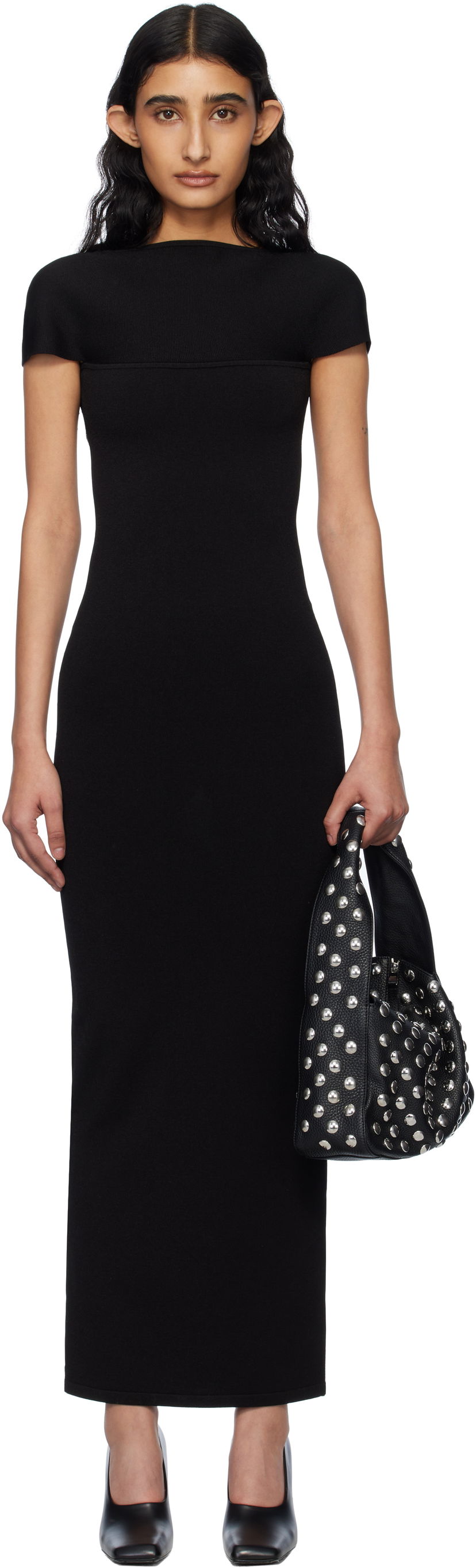 Kjole Khaite Khaite Basile Maxi Dress Sort | 9724439
