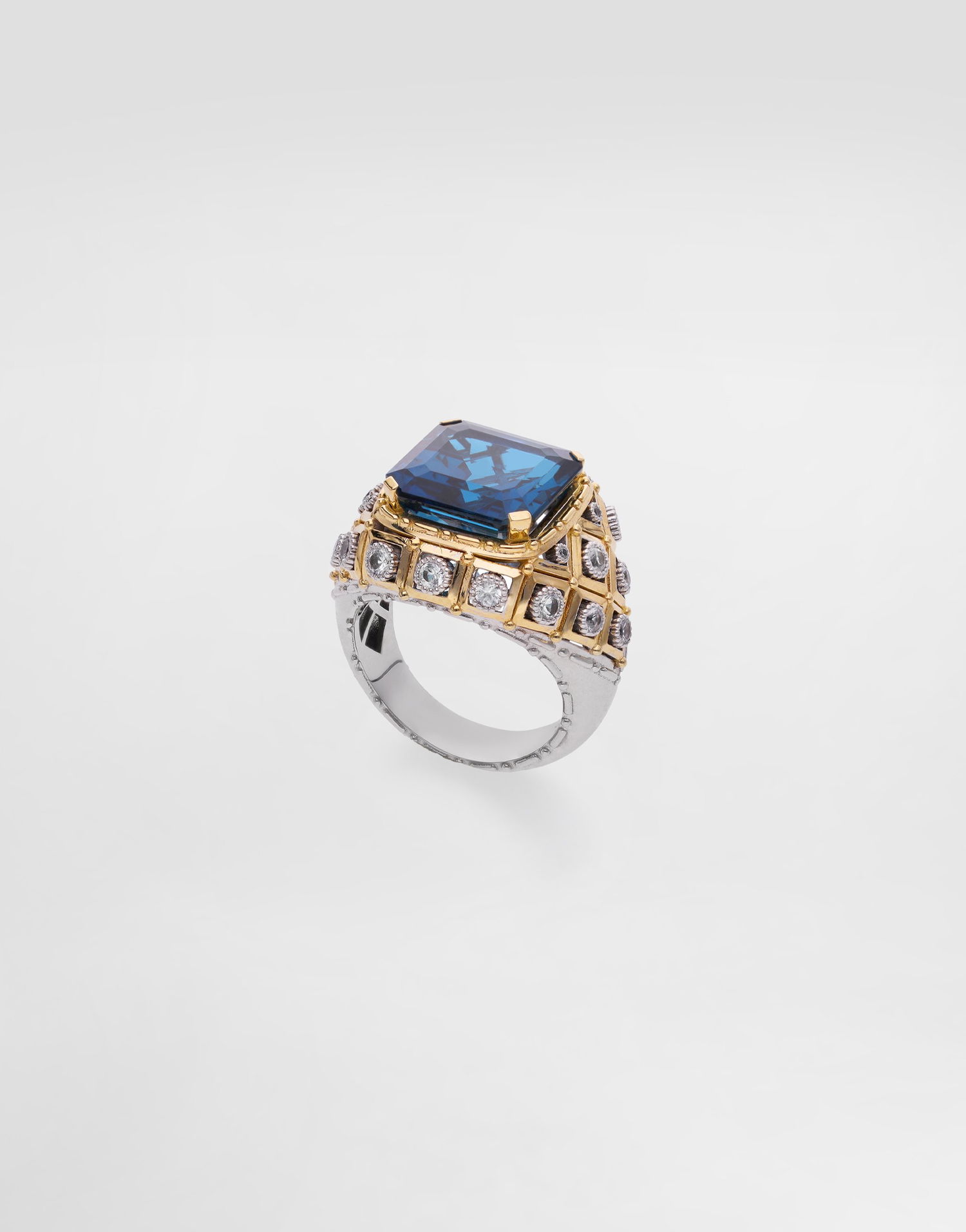 Ring Dolce & Gabbana Dolce & Gabbana Eleganza 18k Gold Ring with Topaz and Sapphires Blå | WRSA2GWTOP187583, 0