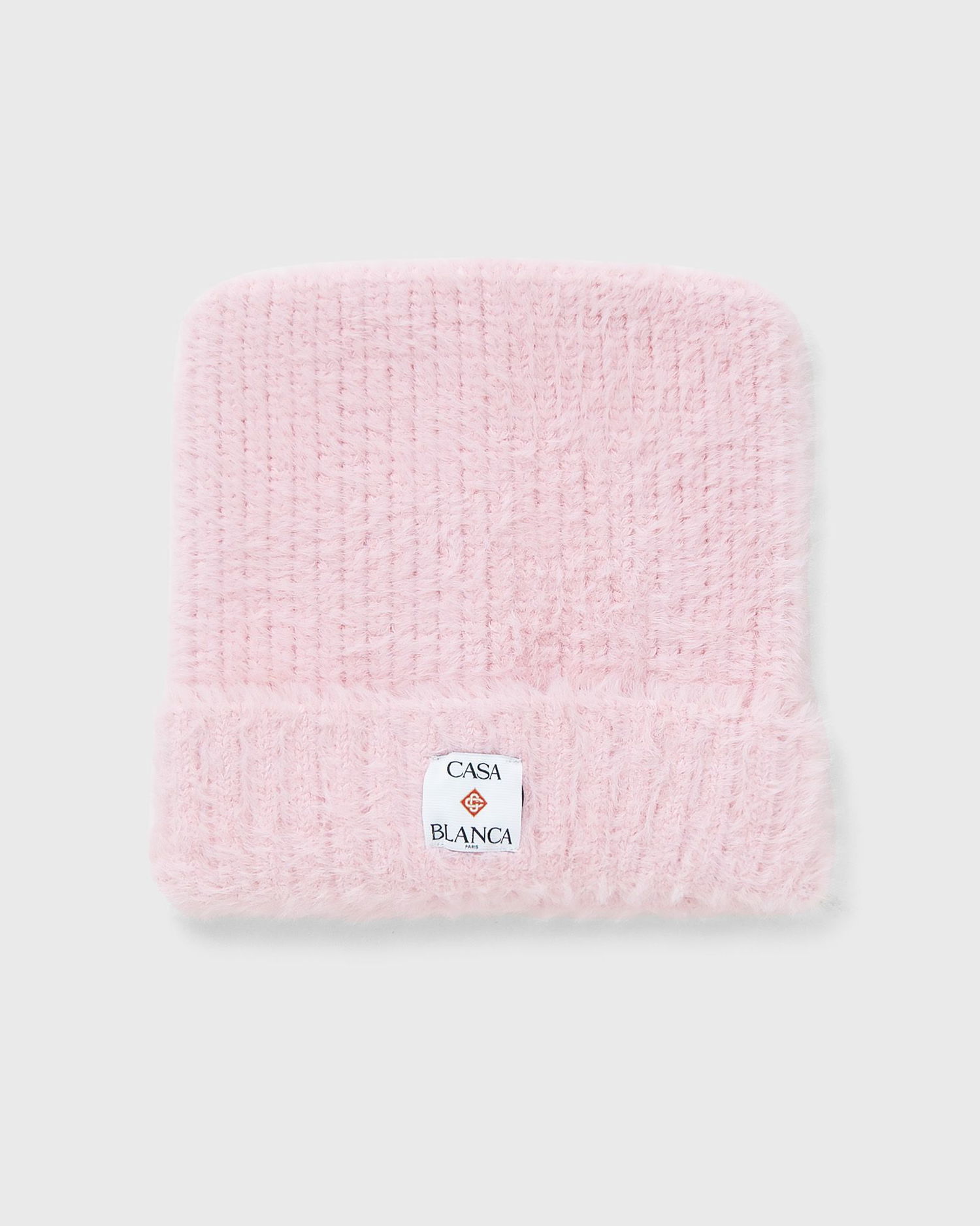 Beanie Casablanca Fluffy Nylon Square Hat Lyserød | A-AW25-HAT-101-01, 0