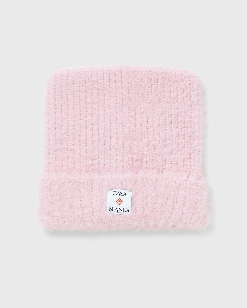 Beanie Casablanca Fluffy Nylon Square Hat Lyserød | A-AW25-HAT-101-01