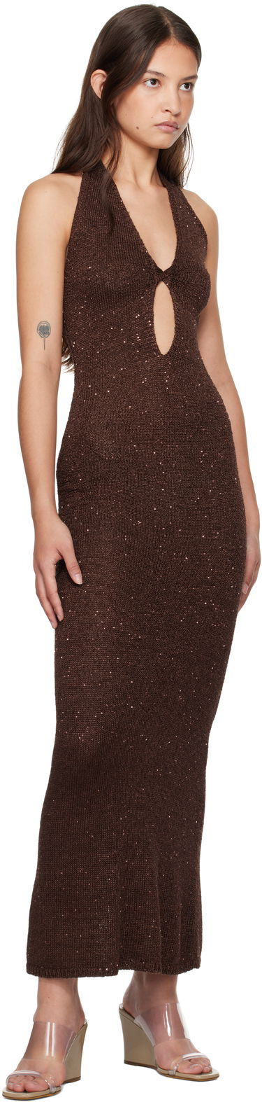Kjole BEC + BRIDGE BEC + BRIDGE Delfina Halter Midi Dress Brun | H24-12436, 3