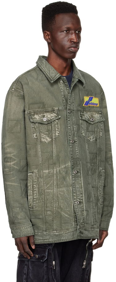 Jakke We11done We11done Jacquard Logo Denim Jacket Grøn | WD-DJ1-22-366-U-KK, 1