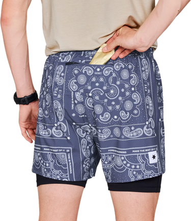 Shorts Saysky Saysky Paisley 2 In 1 5" Pace Shorts Mørkeblå | mmrsh03c1020, 3