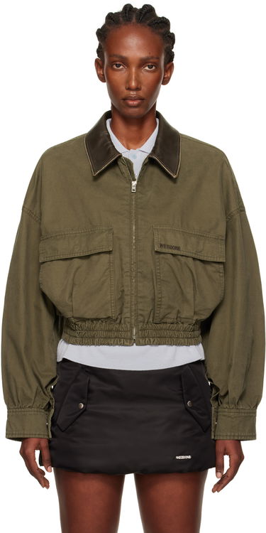 Jakke We11done We11done Leather Collar Cropped Jacket Grøn | WD-JP2-25-063-W-KK, 0