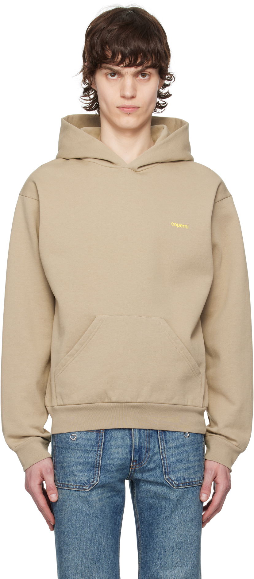 Sweatshirt Coperni Coperni Logo Hoodie Beige | COPJS15F5010MEN