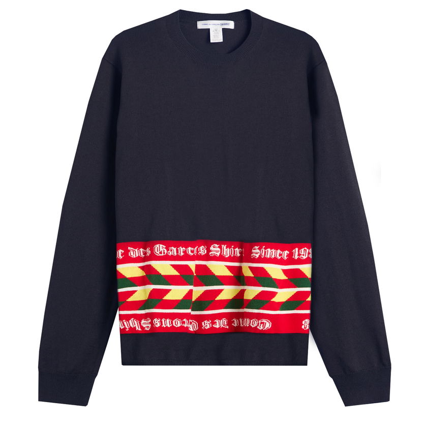 Sweater Comme des Garçons Football Scarf Knit Mørkeblå | FP-N002-051-2
