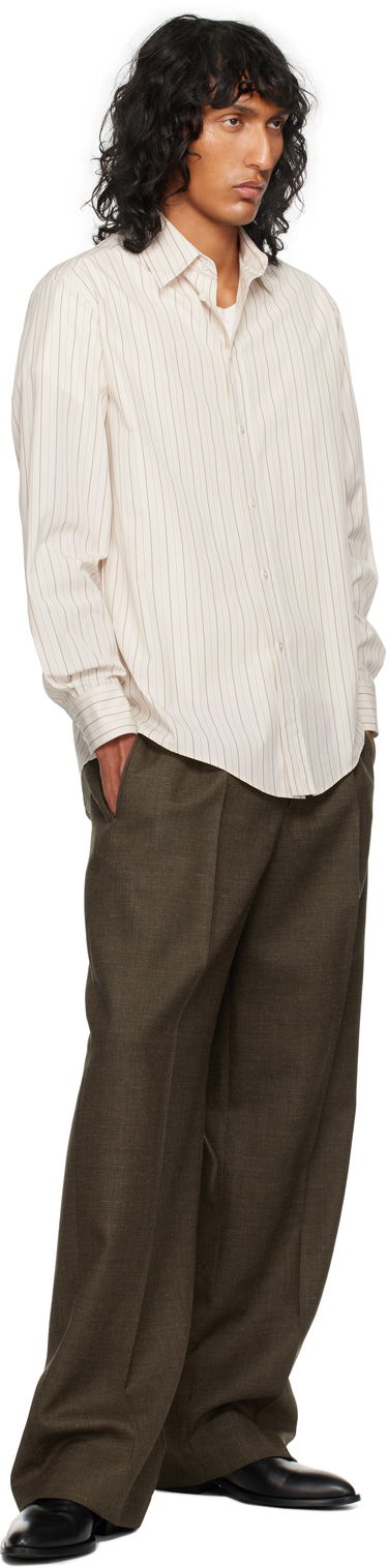 Skjorte The Row Luigi Striped Shirt Beige | 805-W3498, 3