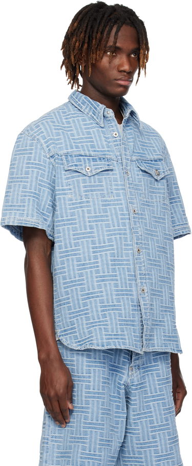 Skjorte KENZO Kenzo Paris 'KENZO Weave' Relaxed Denim Shirt Blå | FF55DC1026J4, 1